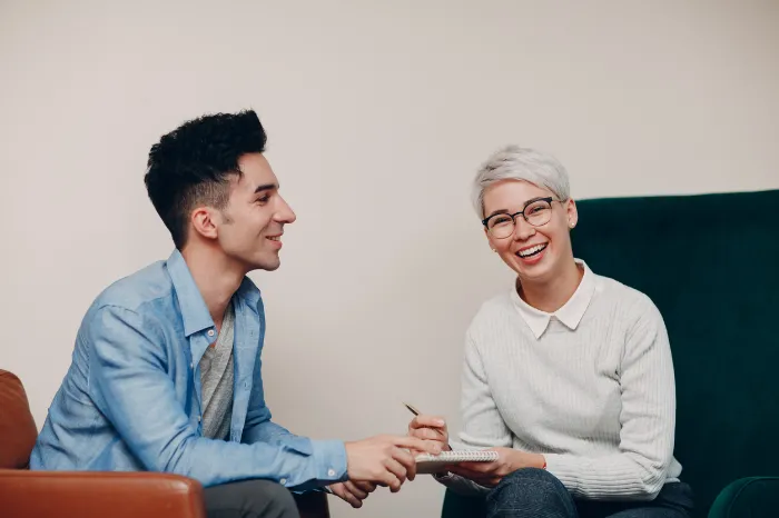 young teen doing DBT therapy.