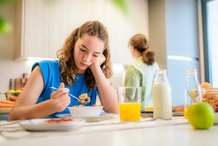 young teen with an eating disorder.